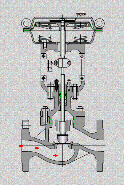 Working Principle of Pneumatic Globe Control Valve.gif