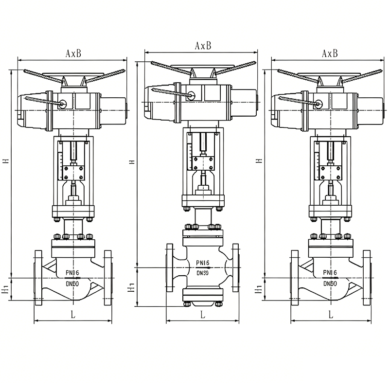 Overall dimensions of Intelligent electric control valve