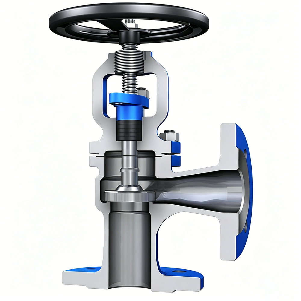 Structure of Angle Type Bellows Sealed Globe Valve