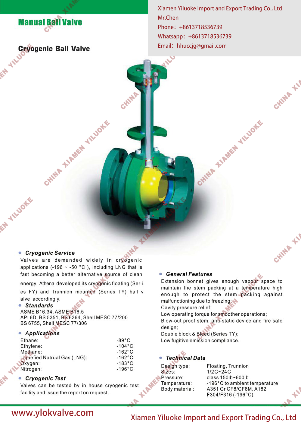 Technical Data of Cryogenic Ball Valve