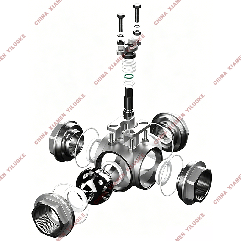 Structure of 4-Way Ball Valve