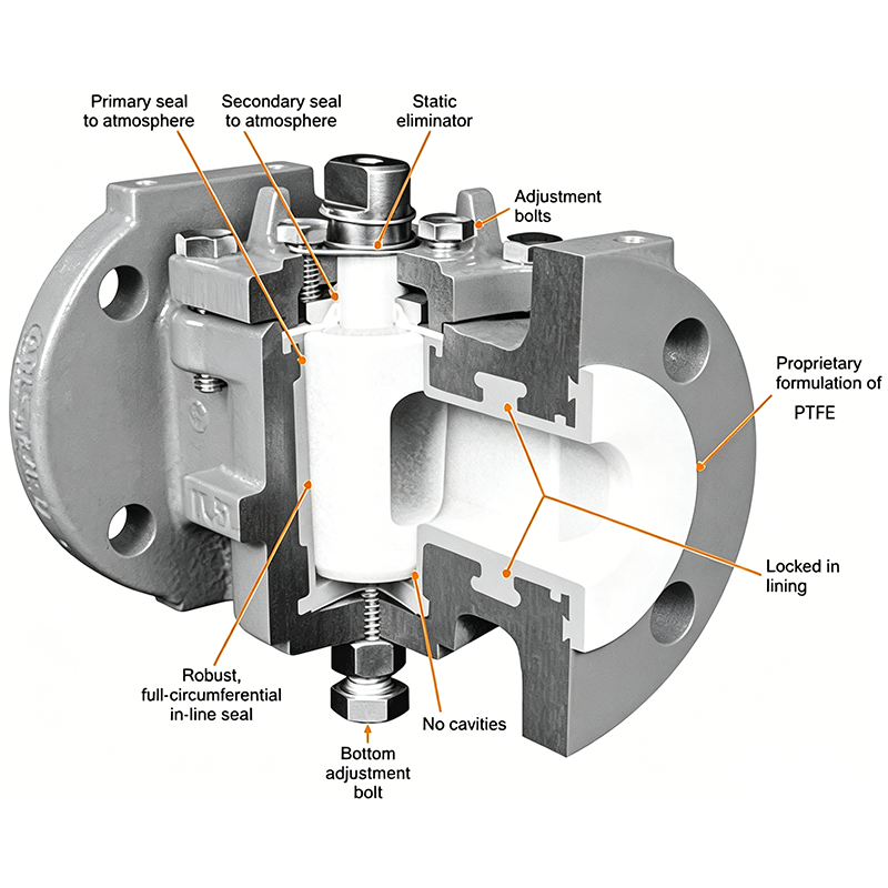 Structure of Lined Plug Valve