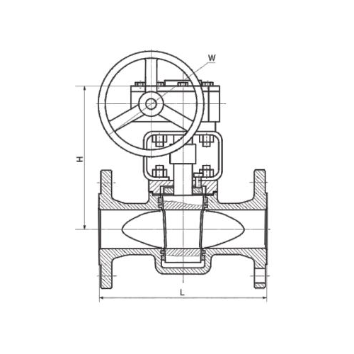 Overall dimensions of Ferrule Type Plug Valve