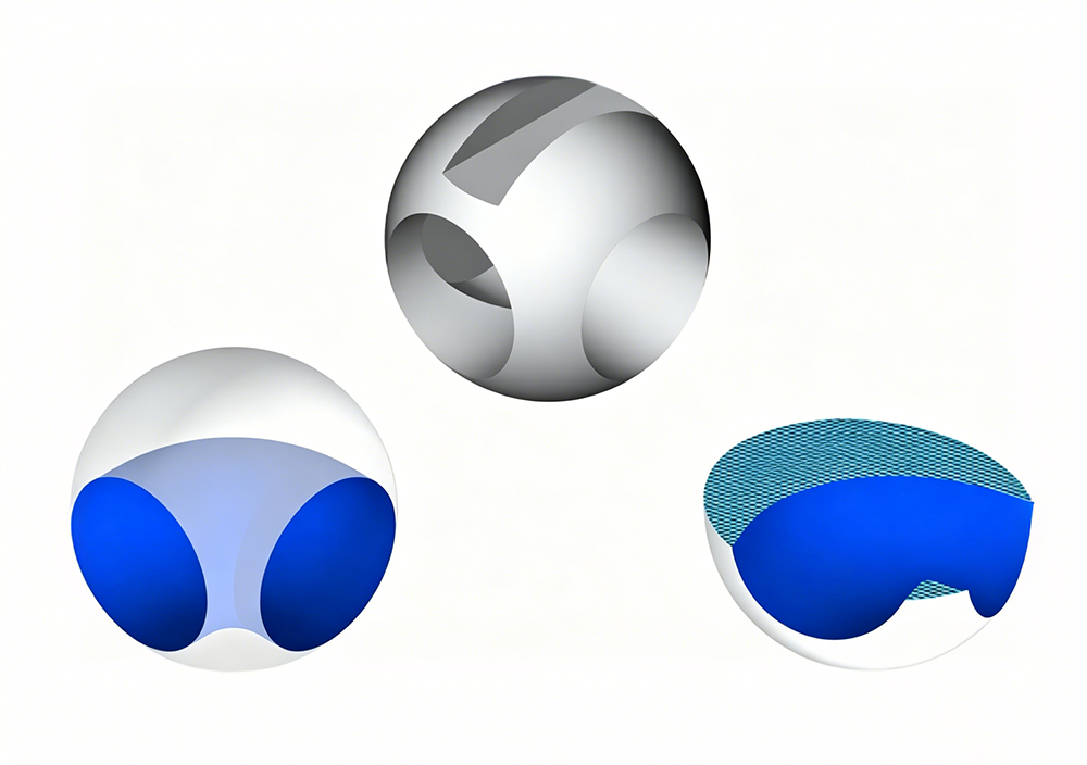 Structure of 3 way Ball Valve