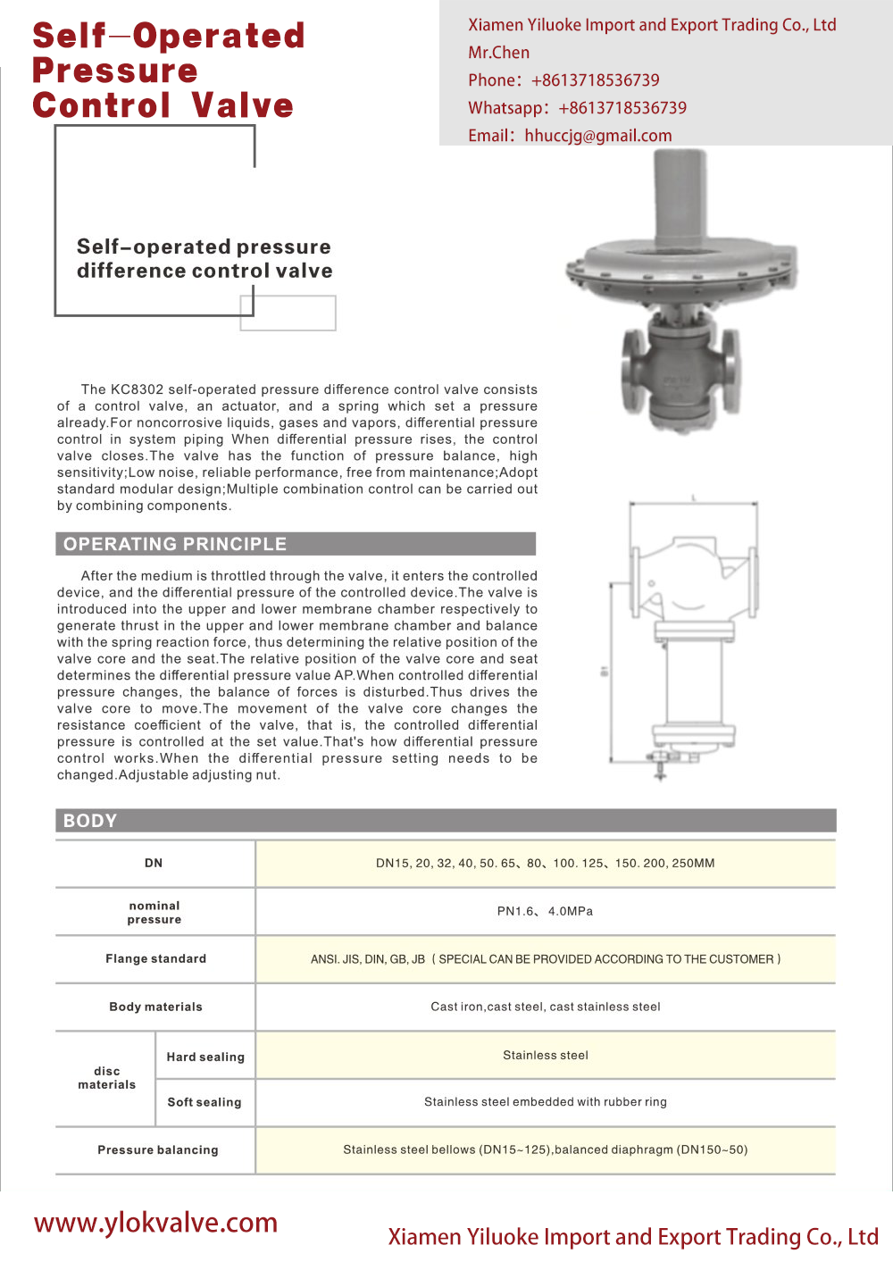 Self-Operated Control Valve