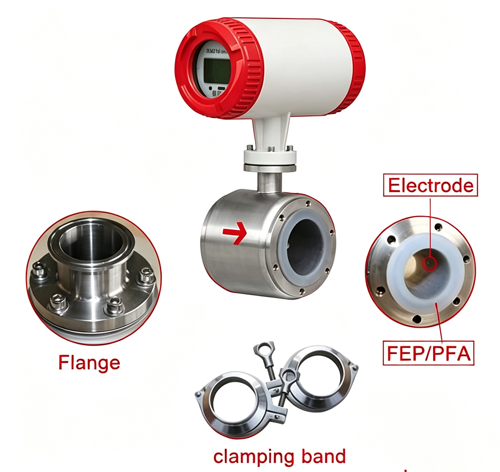 Structure of Sanitary Electromagnetic Flowmeter