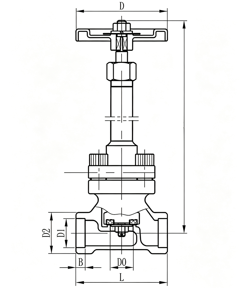 Dimensions of Cryogenic Globe Valve