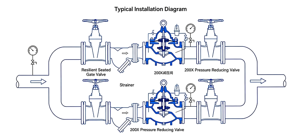 Installation and Appiccation of Adjustable Pressure Reducing Valve