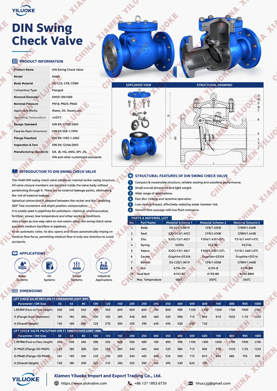 Data Sheet of Swing Check Valves