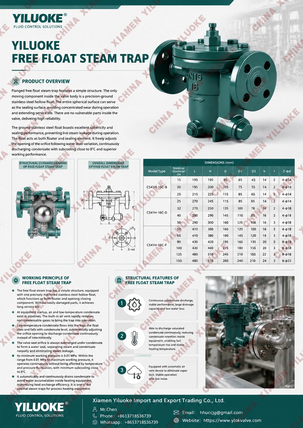 Data Sheet of Free Float Steam Trap