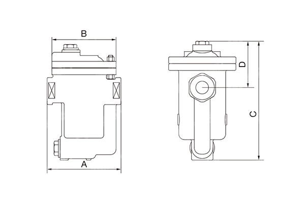 Dimensions of Inverted Bucket Steam Trap Threaded Ends