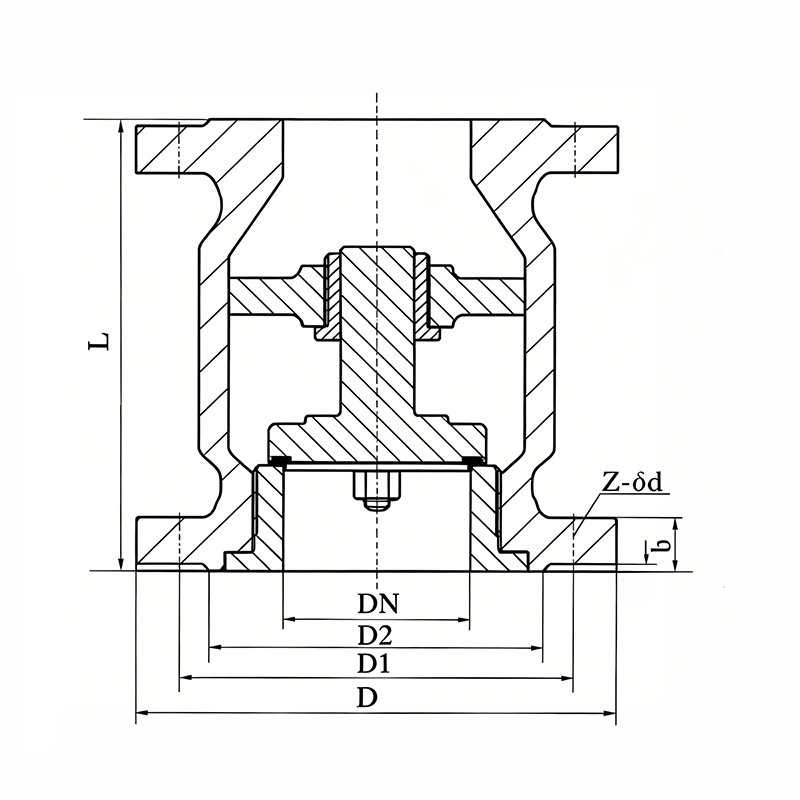 Dimensions of Vertical Ammonia Check Valves