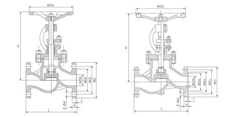 Dimensions of Stainless Steel Flanged Globe Valve.webp