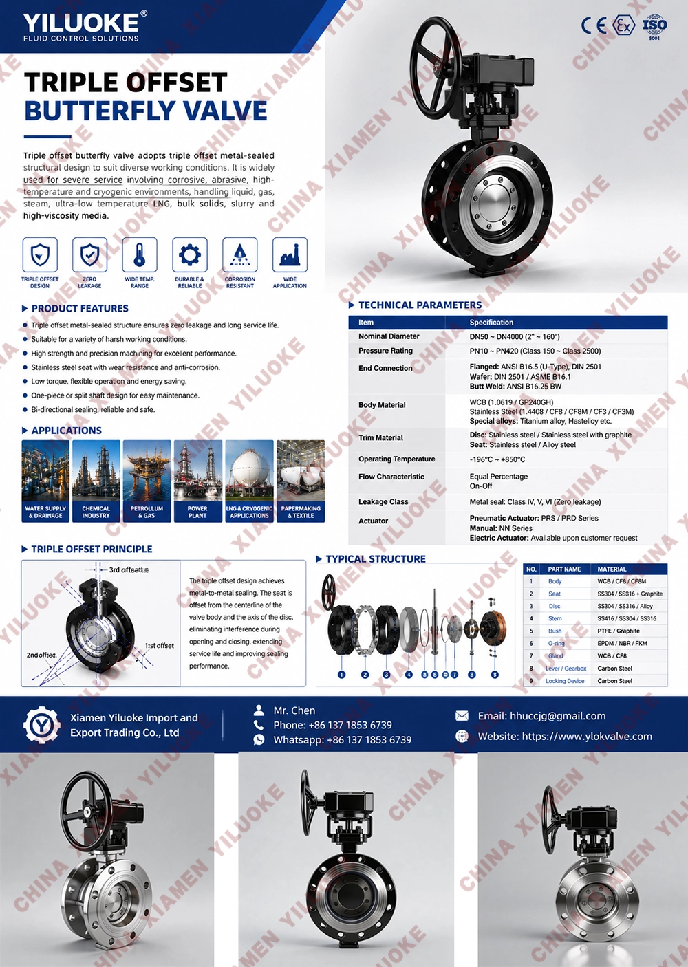 Data Sheet of Triple Offset Butterfly Valves