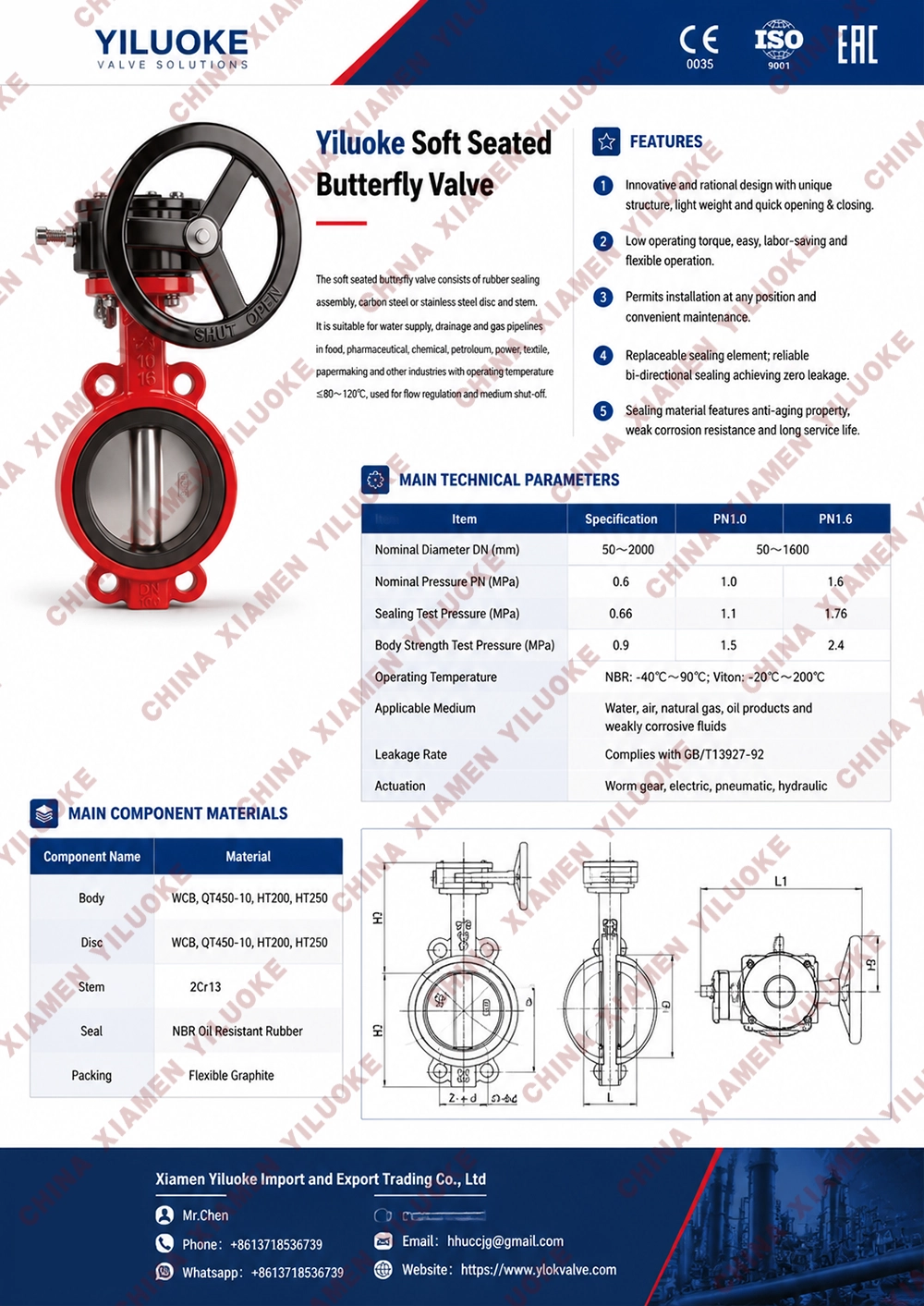 Data Sheet of Soft Seated Butterfly Valves