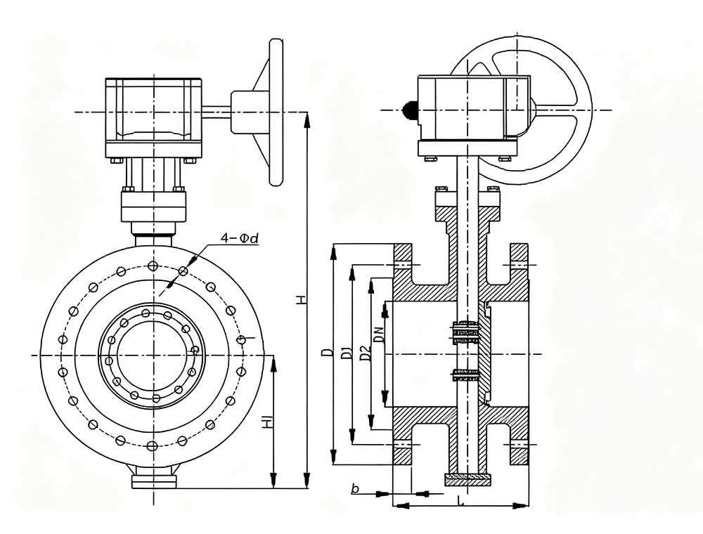 Dimensions of Metal Hard Seated Butterfly Valves