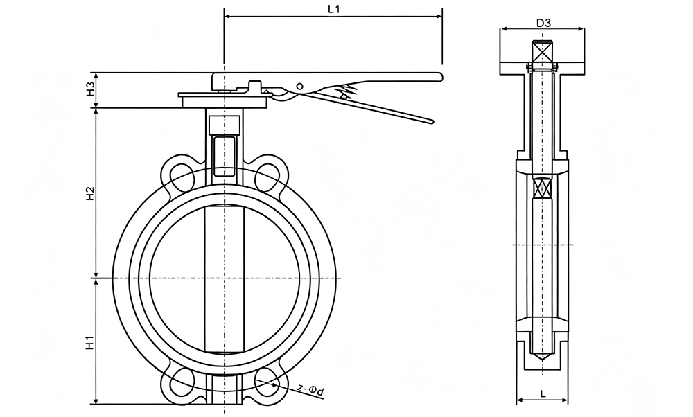 Dimensions of Stainless Steel Butterfly Valves