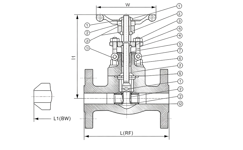 Sturcture of Forged Steel Gate Valves