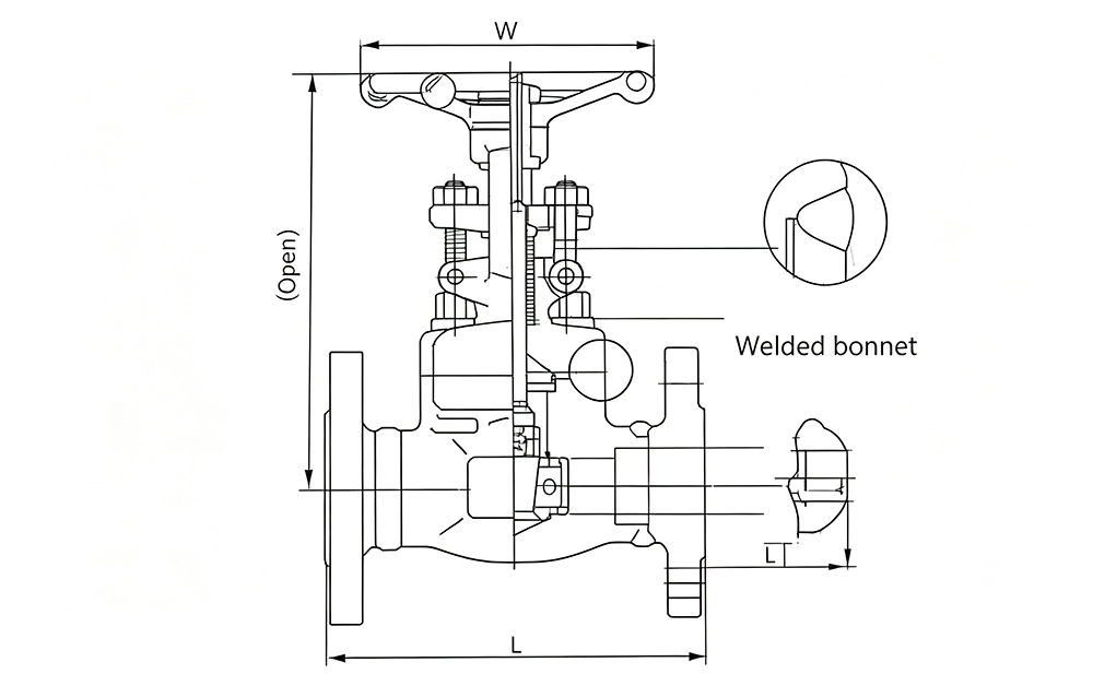 Dimensions of Forged Steel Gate Valves
