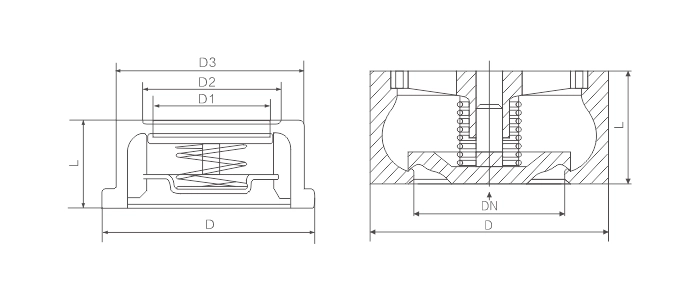 Dimensions of Wafer Check Valves