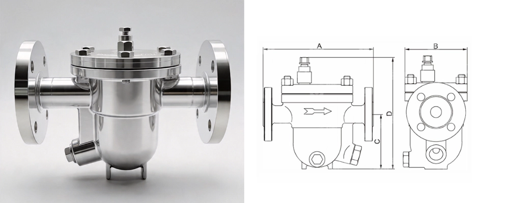 Dimensions of Stainless Steel Free Float Steam Trap