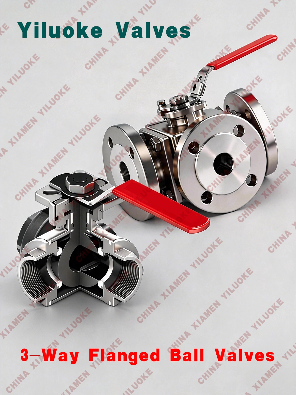 Manual Operated 3-Way Flanged Ball Valves
