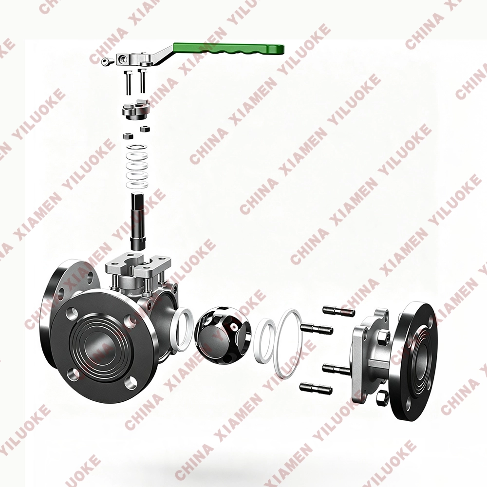 Structure of 3-Way Flanged Ball Valves