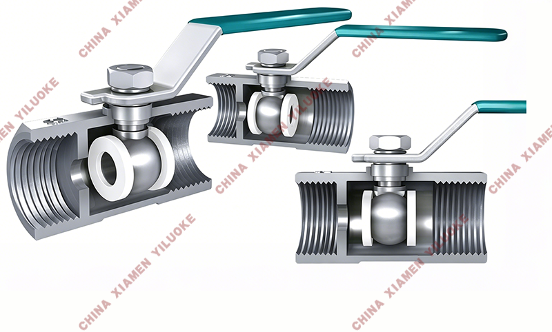 Structure of 1 piece ball valve