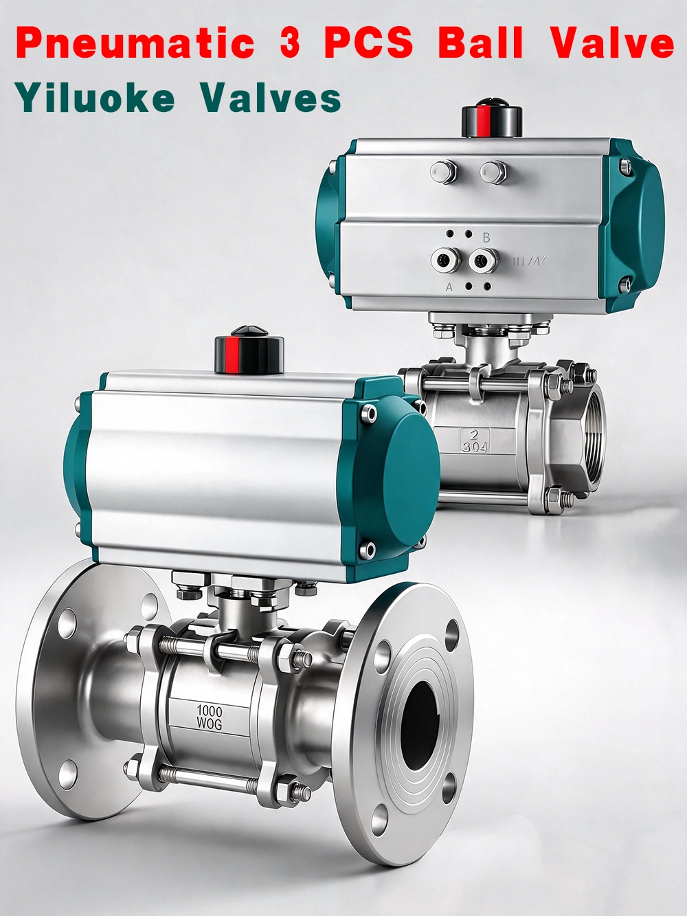 Stainless Steel Pneumatic 3-Piece Ball Valves