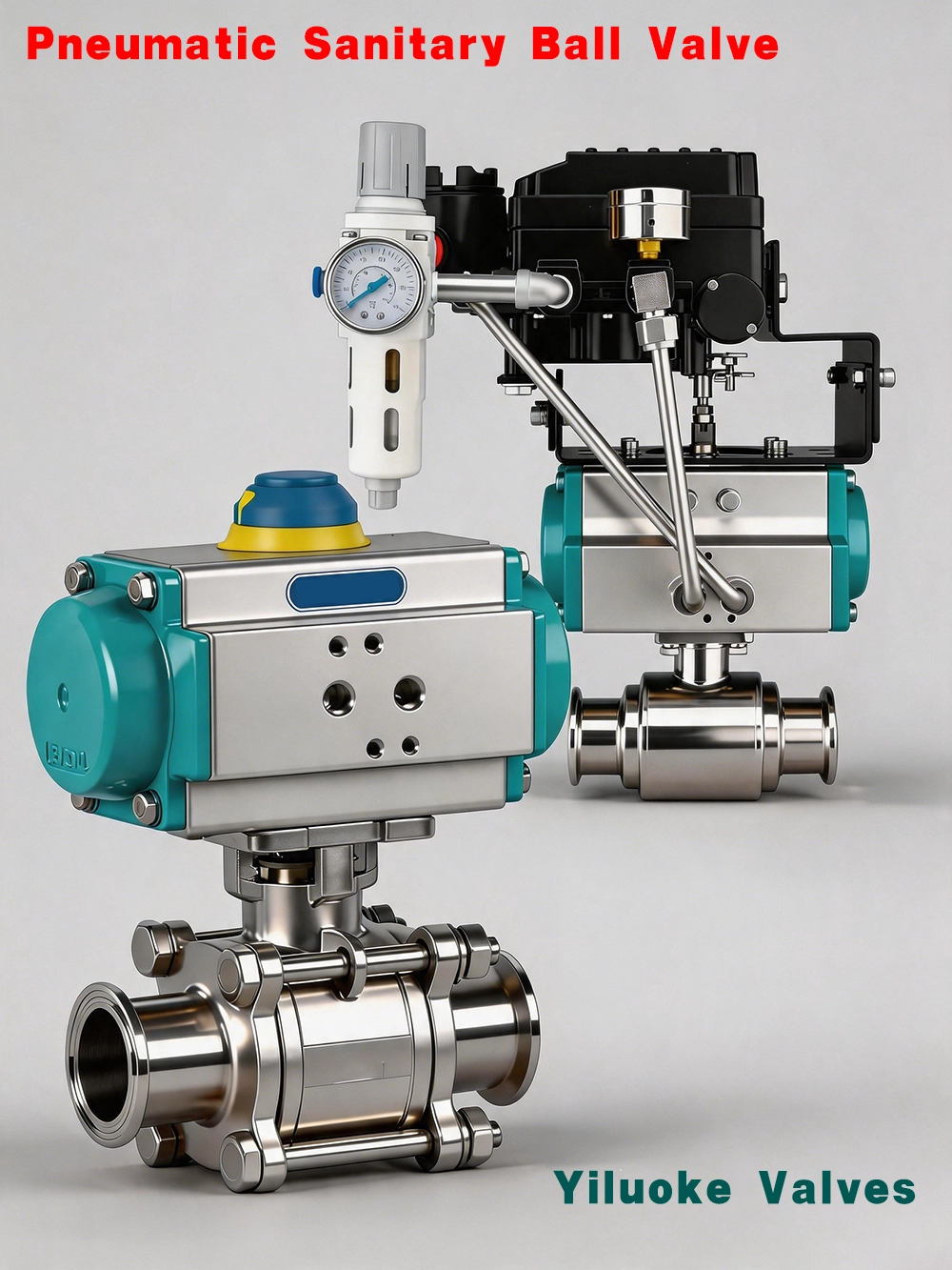 Pneumatic Actuated Sanitary Ball Valve with Clamp Ends