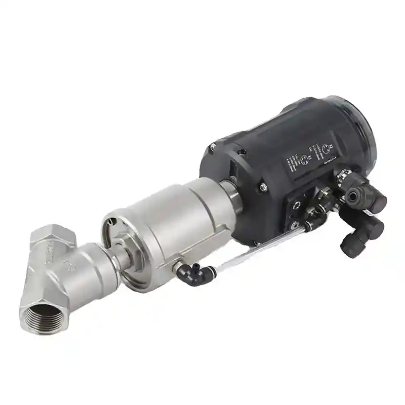 Pneumatic Angle Seat Valve with Control Unit