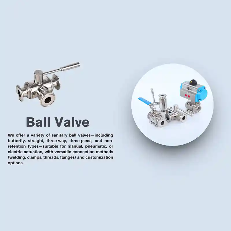 Structure of Sanitary Ball Valves with Clamp Ends