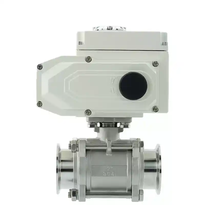 Electric Actuated 3-Piece Ball Valves with Clamp Ends