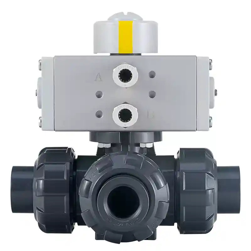 Pneumatic Plastic 3-Way Ball Valves
