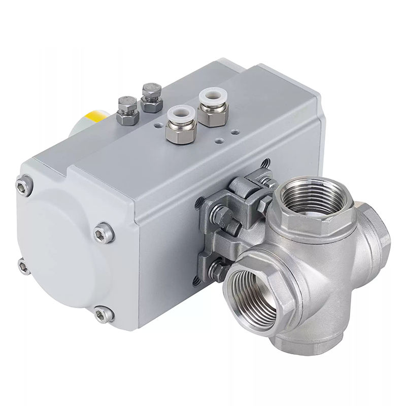 Pneumatic 4-Way Ball Valve